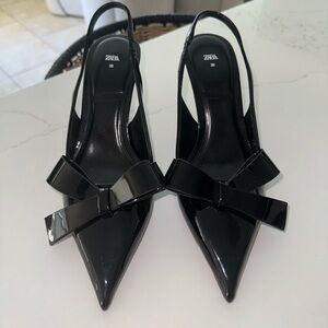 Zara Black Sling Back Heel